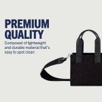 True Religion Tote, Women's Mini Travel Shoulder Bag with Adjustable Strap, Black Denim