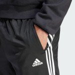 adidas mens Essentials Warm-Up Tapered 3-Stripes Track Pants, Black/White, Small US
