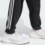 adidas mens Essentials Warm-Up Tapered 3-Stripes Track Pants, Black/White, Small US