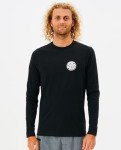 Rip Curl Men's Standard Icons of Surf Long Sleeve UPF 50+ Loose Fit Rashguard, Black
