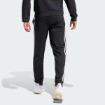 adidas mens Essentials Warm-Up Tapered 3-Stripes Track Pants, Black/White, Small US