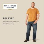 Levi Strauss Signature Gold Men's Relaxed Fit Flex Jeans (Available in Big & Tall), Headlands, 44W x 30L
