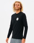 Rip Curl Men's Standard Icons of Surf Long Sleeve UPF 50+ Loose Fit Rashguard, Black