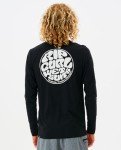 Rip Curl Men's Standard Icons of Surf Long Sleeve UPF 50+ Loose Fit Rashguard, Black