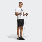 adidas Men's Essentials Pique 3-Stripes Training Shorts, Black/White, Medium