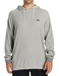 Billabong Men's Keystone Pullover Lightweight Waffle Knit Hoodie, Oatmeal