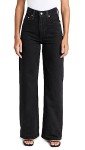 Levi's Women's Ribcage Wide Leg Jeans, Rosie Posie, Black, 25