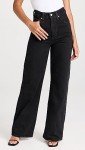 Levi's Women's Ribcage Wide Leg Jeans, Rosie Posie, Black, 25