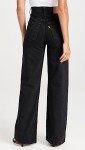 Levi's Women's Ribcage Wide Leg Jeans, Rosie Posie, Black, 25