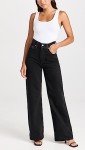 Levi's Women's Ribcage Wide Leg Jeans, Rosie Posie, Black, 25