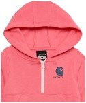 Carhartt Girls' Toddler Long-Sleeve Half-Zip Hooded Sweatshirt, Pink Lemonade, 3T