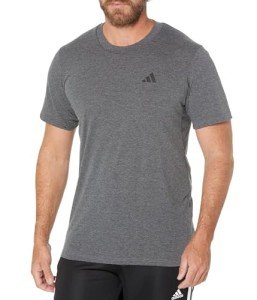 adidas Men's Essentials Feel Ready Training T-Shirt, Dark Grey Heather/White/Black, X-Large