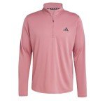 adidas Men's Train Essentials Quarter-Zip Long Sleeve T-Shirt, Preloved Crimson