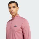 adidas Men's Train Essentials Quarter-Zip Long Sleeve T-Shirt, Preloved Crimson