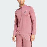 adidas Men's Train Essentials Quarter-Zip Long Sleeve T-Shirt, Preloved Crimson