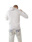 True Religion Men's Buddha Fleece Hoody, Oatmeal Heather/Metallic Blk, X-Large