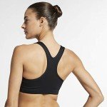 Women's Nike Swoosh Sports Bra, Sports Bra for Women with Compression & Medium Support, Black/White, M