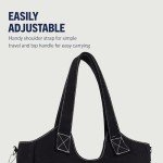 True Religion Women's Satchel Bag, Crossbody Purse Handbag with Horseshoe Logo Stitching, Black