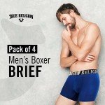 True Religion Mens Underwear Stretch Modal Boxer Briefs for Men Pack of 4 Blue/Gold