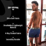 True Religion Mens Underwear Stretch Modal Boxer Briefs for Men Pack of 4 Blue/Gold