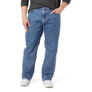 Levi Strauss Signature Gold Men's Relaxed Fit Flex Jeans (Available in Big & Tall), Medium Indigo-Waterless, 38W x 32L