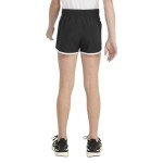 adidas Girls' Elastic Waistband Retro Woven Gym Shorts, Black
