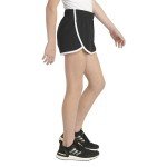 adidas Girls' Elastic Waistband Retro Woven Gym Shorts, Black