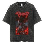 Y2K Tops Men's 90s Vintage Berserk Anime Graphic Shirts Summer Casual Tee Streetwear Harajuku Top Tshirt (L,XXL,XX-Large)
