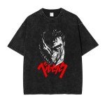 Y2K Tops Men's 90s Vintage Berserk Anime Graphic Shirts Summer Casual Tee Streetwear Harajuku Top Tshirt (L,XXL,XX-Large)