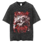 Y2K Tops Men's 90s Vintage Berserk Anime Graphic Shirts Summer Casual Tee Streetwear Harajuku Top Tshirt (L,XXL,XX-Large)