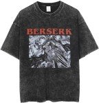 Y2K Tops Men's 90s Vintage Berserk Anime Graphic Shirts Summer Casual Tee Streetwear Harajuku Top Tshirt (L,XXL,XX-Large)