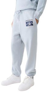 True Religion Men's Relaxed Ladder Applique Joggers, Sky Blue