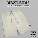 Billabong Big and Tall Shorts for Men – Casual Lounge Cotton Stretch Shorts, Loose Fit Baggy Oversized Shorts Light Grey