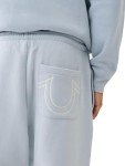 True Religion Men's Relaxed Ladder Applique Joggers, Sky Blue