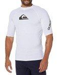 Quiksilver mens All Time Short Sleeve Rashguard Upf 50 Sun Protection Surf Rash Guard Shirt, White, X-Small US