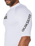 Quiksilver mens All Time Short Sleeve Rashguard Upf 50 Sun Protection Surf Rash Guard Shirt, White, X-Small US