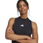 adidas Women's Essentials 3-Stripes Long Racerback Dress, Black/White