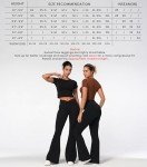 Sunzel Flare Leggings, Crossover Yoga Pants with Tummy Control, High-Waisted and Wide Leg, 30" Inseam, Black Large