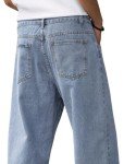 Lumiquintette Baggy Jeans for Men Y2K Streetwear Vintage Wide Leg Jeans Casual Loose Fit Denim Pants Hip Hop Skater Straight Leg Carpenter Jeans Light Blue
