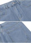 Lumiquintette Baggy Jeans for Men Y2K Streetwear Vintage Wide Leg Jeans Casual Loose Fit Denim Pants Hip Hop Skater Straight Leg Carpenter Jeans Light Blue
