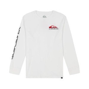 Quiksilver Boys' Long Sleeve Logo Graphic T-Shirt, White Omni