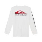 Quiksilver Boys' Long Sleeve Logo Graphic T-Shirt, White Omni