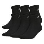 adidas Men's Athletic Cushioned Quarter Socks with Arch Compression for a Secure fit (6-Pair), Black/Aluminum 2, X-Large