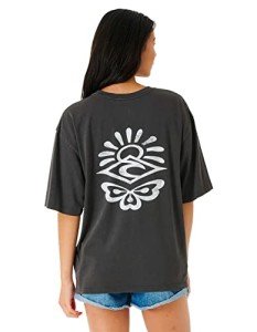 Rip Curl Women's Heritage Short Sleeve T-Shirt, Washed Black Breaker