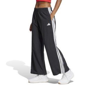 adidas Women's Essentials 3-Stripes Woven Parachute Pants, Black/White