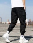 Ambcol Men's Jogger Pants Punk Cargo Baggy Techwear Streetwear Hip Hop Couple Women Unisex Sports Casual Pants Black-09 X-Large