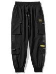 Ambcol Men's Jogger Pants Punk Cargo Baggy Techwear Streetwear Hip Hop Couple Women Unisex Sports Casual Pants Black-09 X-Large