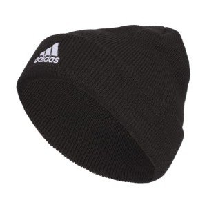 adidas Men's Team Issue Beanie, Standard fit Cuffed Acrylic Knit hat/Cap for Winter, Black/White F23, One Size