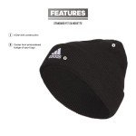 adidas Men's Team Issue Beanie, Standard fit Cuffed Acrylic Knit hat/Cap for Winter, Black/White F23, One Size