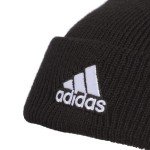 adidas Men's Team Issue Beanie, Standard fit Cuffed Acrylic Knit hat/Cap for Winter, Black/White F23, One Size